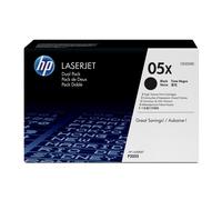 Genuine HP 05XD Dual Pack Toner Cartridges -CE505XD -Black