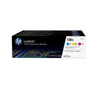 HP 128A Original Toner Cartridge CF371AM Cyan, Magenta, Yellow Pack of 3 Multipack