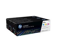 HP 131A 3-pack Cyan/Magenta/Yellow Original LaserJet Toner Cartridges. Colour toner page yield: 1800 pages Printing colours: Cyan Magenta Yellow Quantity per pack: 3 pc(s)
