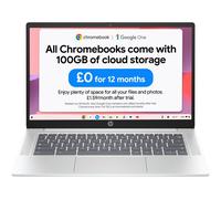 HP Chromebook 14a-nf0002na Intel® N N100 35.6 cm (14") HD 4 GB LPDDR5-SDRAM 128 GB eUFS Wi-Fi 6E (802.11ax) ChromeOS Grey