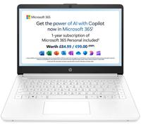 HP 14-dq6500sa 14" Laptop - Intel®N150, 128 GB UFS, Black, White