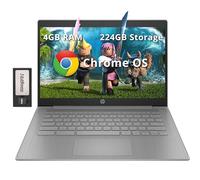 HP 14" HD Laptop Chromebook, Intel Celeron N4120, 4GB LPDDR4, 224GB Storage (64GB eMMC + 160GB Docking Station), Intel UHD Graphics 600, Wi-Fi 5, 720p Camera
