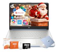 HP 14 inch Laptop, Intel Processor N150, 16GB RAM, 384GB Storage(128GB eMMC+256GB MSD), Copilot AI, Windows 11 Pro, Wi-Fi 6, HD Camera, 1 Year Microsoft 365, Long Battery Life, for Student Business