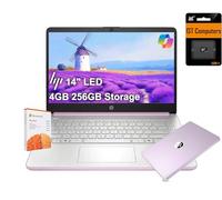 HP 14 Ultra-Light Laptop for Student & Home (14" LED, 1-Year Office 365, Intel 4-Core N150 (>N4120), 4GB RAM, 256GB Storage (128GB+128GB)), Long Battery Life, Fast Charge, Webcam, Win 11 S, Lavender
