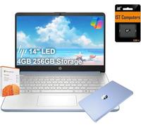 HP 14 Ultra-Light Laptop for Student & Home (14" LED, 1-Year Office 365, Intel 4-Core N150 (>N4120), 4GB RAM, 256GB Storage (128GB+128GB SD)), 11-Hr Long Battery Life, Webcam, Fast Charge, Win 11 S