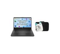 HP 14s - 14 Inch Laptop - Intel® Celeron®, 128 GB eMMC, Black - Office 365 Pre Installed - Case Bundle Black