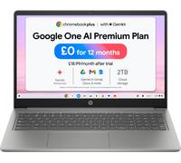 HP 15.6" 15a-nb0004na Intel® Core™ i3 N-series, 8GB RAM, 128 GB, UFS, Full HD, Chromebook - Silver, Silver