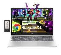 HP 15.6" HD Chromebook Laptop, Intel Processor N200, 8GB LPDDR5, 224GB Storage (64GB eMMC+160GB Docking Station Set), Intel UHD Graphics, HD 720p Webcam, Numeric Keypad, Wi-Fi 6, Chrome OS, Silver