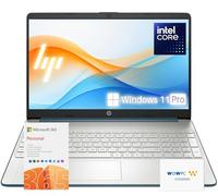 HP 15.6" Laptop | Back to School Limited Edition with Microsoft 365 | 32GB RAM | 768GB Storage (256GB SSD&512GB External Storage)| Intel Core Quad-Core Processor | Wi-Fi | Win11 Pro | WOWPC Bundle