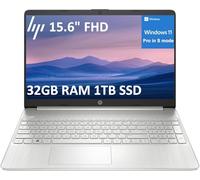 HP 15 Laptop for Business and Students (15.6" FHD, Intel 6-Core i3-1215U, 32GB RAM, 1TB SSD), Narrow-Bezel, Fingerprint Reader, 10-Hr Long Battery Life, Webcam, Numpad, HDMI, Win 11 Pro in S Mode