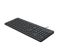 HP 150 Spanish QWERTY Keyboard with Cable - (LED Indicators, USB-A Port, 12 Shortcut Keys, Windows 10, Windows 11) Black