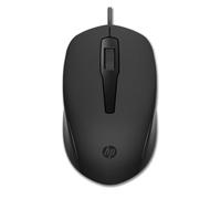 HP 150 Wired Mouse | USB Type-A | Multi-Surface Technology | 1600 DPI Optical Sensor | 3 buttons and scroll | Ambidextrous | Ergonomic | Black