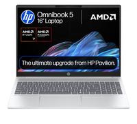 HP OmniBook 5 16" Touchscreen Laptop - AMD Ryzen 7 8840U, 16GB LPDDR5 RAM, 1TB Gen4 SSD, 2K WUXGA Display, Radeon 780M Graphics, Backlit Keyboard, Wi-Fi 6, Windows 11 Home - Glacier Silver