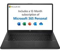 HP 17.3” Full HD Laptop PC 17-cn0041sa, Intel Pentium Gold, 4 GB RAM, 128 GB SSD, Windows 11 in S Mode, with Microsoft 365 Personal 12 Months Included - Black