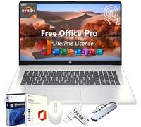 HP 17 Business Laptop, 17.3" HD+ Touchscreen, Office Pro Lifetime License, 32 GB RAM, 1 TB SSD, AMD Ryzen 5 7530U 6-Core CPU, AMD Radeon Graphics, HD Webcam, Wi-Fi 6, Windows 11 Pro, w/Accessories