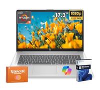HP 17 inch Business Laptop Computer, AMD Ryzen 5 7430U(6 Core), 17.3” FHD LED 300 Nits Display, 8GB RAM, 512GB SSD, Windows 11 Pro, Copilot AI, Wi-Fi 6, Bluetooth 5.4, HD Cam, Accessories