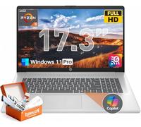 HP 17 inch Laptop, 17.3" FHD Anti-Glare IPS Display, AMD Ryzen 5 7430U, 16 GB RAM, 1 TB SSD, Windows 11 Pro, Wi-Fi 6, HD Camera, Copilot AI, Fast Charge, for Business Students, w/Accessories