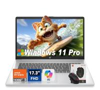 HP 17 inch Laptop, AMD Ryzen 5 7430U, 64GB RAM 2TB SSD, 17.3" FHD IPS Display, Windows 11 Pro, Copilot AI, Numeric Keypad, Type-C for Business & Work, Patented Accessory Kit