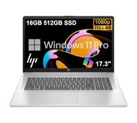 HP 17 Laptop (17.3" FHD Anti-Glare, AMD Ryzen 5 7430U, 16GB RAM, 512GB SSD, 6-Core (> i7-1165G7)), for Business, Enterprise, Students, Long Battery Life, Webcam, Fast Charge, Win 11 Pro w/AI Copilot