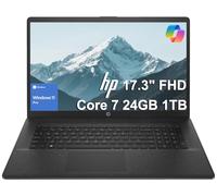 HP 17 Laptop (17.3" FHD Anti-Glare, Intel 10-Core 7 150U (> i7-1355U), 24GB RAM, 1TB SSD) for Business, Home, Students, Narrow Bezel, Numeric Keypad, Webcam, Wi-Fi 6, Fast Charge, Win 11 Pro w/Copilot