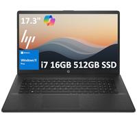 HP 17 Laptop (17.3" HD+ BrightView, Intel 10-Core i7-1355U, 16GB RAM, 512GB SSD, Narrow Bezel) for Business, Enterprise, Students, Long Battery Life, Webcam, Wi-Fi 6, Fast Charge, Win 11 Pro, Black