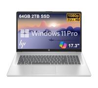 HP 17 Laptop (17.3" HD+ Touchscreen, Intel 10-Core 7 150U (> i7-1355U), 32GB RAM, 1TB SSD) for Business, Home, Students, Narrow Bezel, Webcam, Wi-Fi 6, Fast Charge, Win 11 Pro w/ Copilot, Silver