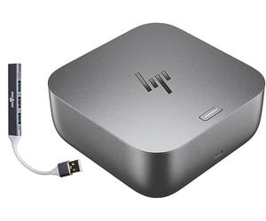 HP 180W G6 Thunderbolt 4 Ultra Dock Port Replicator Bundle w/DKZ Hub (Universal Thunderbolt/USB-C Docking Station, Single Cable for Charging, Data Transfers to Any Brand Laptop) 9X481UT#ABA