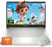HP 2025 14 Inch Laptop Student Business, Intel N150, Copilot AI PC, 16 GB RAM, 384 GB Storage(128GB UFS+256GB MSD), 1-Year Office 365, WiFi 6, Ultra Light, Portable, Windows 11 Pro, Accessories