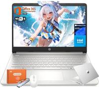HP 2025 New 14 Inch Laptop for Student Business, Intel N150 CPU(Beats N4120), 16GB RAM, 384GB Storage(128GB UFS+256GB MSD), Wi-Fi 6, Copilot AI, Office Pro Lifetime, Windows 11 Pro,w/Accessories