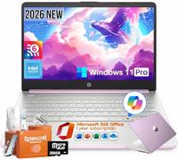 HP 2026 14 inch Laptop Computer, Copilot AI, Intel N150, 16 GB RAM, 512 GB Storage(128GB UFS+256GB MSD+128GB UFD), 1-Year Office 365, WiFi 6, Ultra Light, Portable, Windows 11 Pro, Honey Lavender