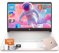 HP 2026 14 Laptop Computer Student Business, Copilot AI, Intel N150, 16GB RAM, 512 GB Storage(128GB UFS+256GB MSD+128GB UFD), 1-Year Office 365, WiFi 6, Ultralight, Portable, Windows 11 Pro, Rose Gold