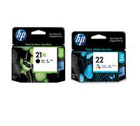 HP 21XL 22 Genuine/Original Ink Cartridges 475 Pages + 165 Pages Black XL 21 UK