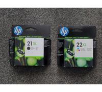HP 21XL C9351CE BLACK & 22XL C9352CE COLOUR INK CARTRIDGES SET. 2014 - 2016, NEW