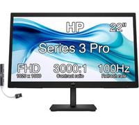 HP 22" FHD IPS Monitor with 5ms Response Time, Anti Glare, Flicker Free, VESA Mount (100 x 100mm), Displayport, HDMI & Dockztorm USB Port Expander, Black/Silver Color