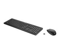 HP 235 - Keyboard and Mouse Set - 3-Zone Layout, Low Profile Key Travel - Full Size - Wireless - 2.4 GHz - German - Black - Smart Buy