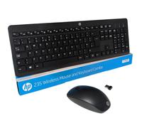 HP 235 Wireless Keyboard Mouse Set UK QWERTY 2.4GHz USB Quiet Low-Profile Slim