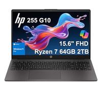 HP 255 G10 Business Laptop (15.6" FHD Anti-glare, AMD Ryzen 7 7730U (> Intel i7-1355U) 64GB RAM, 2TB SSD) for Home, Student, Military Grade, Webcam w/Shutter, Numeric Keypad, Wi-Fi 6, Win 11 Pro