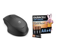 HP 280 Silent PC Wireless Mouse Blue Optical Technology | 1600 DPI to track precisely on any surface | 90% noise reduction | Comfortable & Ergonomic Design + Duracell Optimum pack of 4 AA
