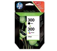 HP 300 Ink cartridge - 2-pack Black, dye-based tricolour