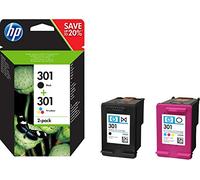 HP 301 2-pack Black/Tri-colour Original Ink Cartridges Combo pack Page Yield B 170/Tri 150 (P/N N9J72AE)