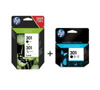 Original HP 2x 301 Black & 1x Colour Ink Cartridge For ENVY 5530 Printer 3055a