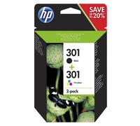 HP 301 Ink cartridge - 2-pack Black, dye-based tricolour