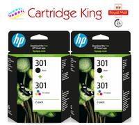 HP 301 Combo Black/Tri-colour Original Ink Cartridges x 2 - N9J72AE
