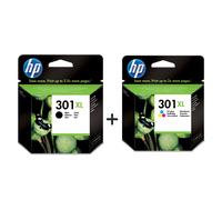 HP 301 or 301XL Black & Tri-Colour Ink Cartridges - HP Deskjet 2540 Printer Lot