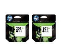HP 301XL Twin Pack - 2 Black Original High Capacity Ink Cartridges (D8J45AE)