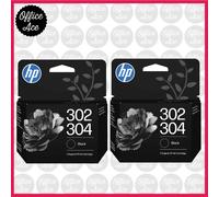 HP 302 / 304 Genuine Black Ink Twin Pack - For OfficeJet 3830 + 4650