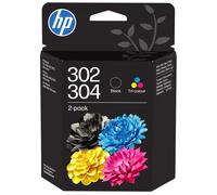 HP 302/304 Tri-colour and Black Ink Cartridge - Pack of 2, Black & Tri-colour