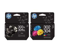 Hp 302Xl / 304Xl Black & 302 / 304 Colour Ink Cartridge