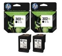 HP 302XL Black Ink Cartridge - F6U68AE TWIN BUNDLE