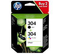 HP 304 Combo Black and Colour Ink Cartridge Original for Deskjet 3720 3730 dec22